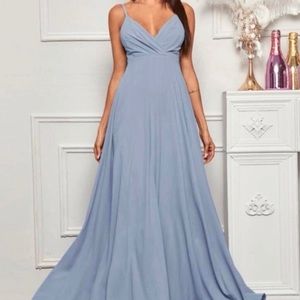Dusty blue strap dress